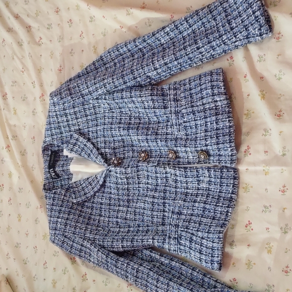 ZARA Blue Tweed Set - Picture 9 of 13